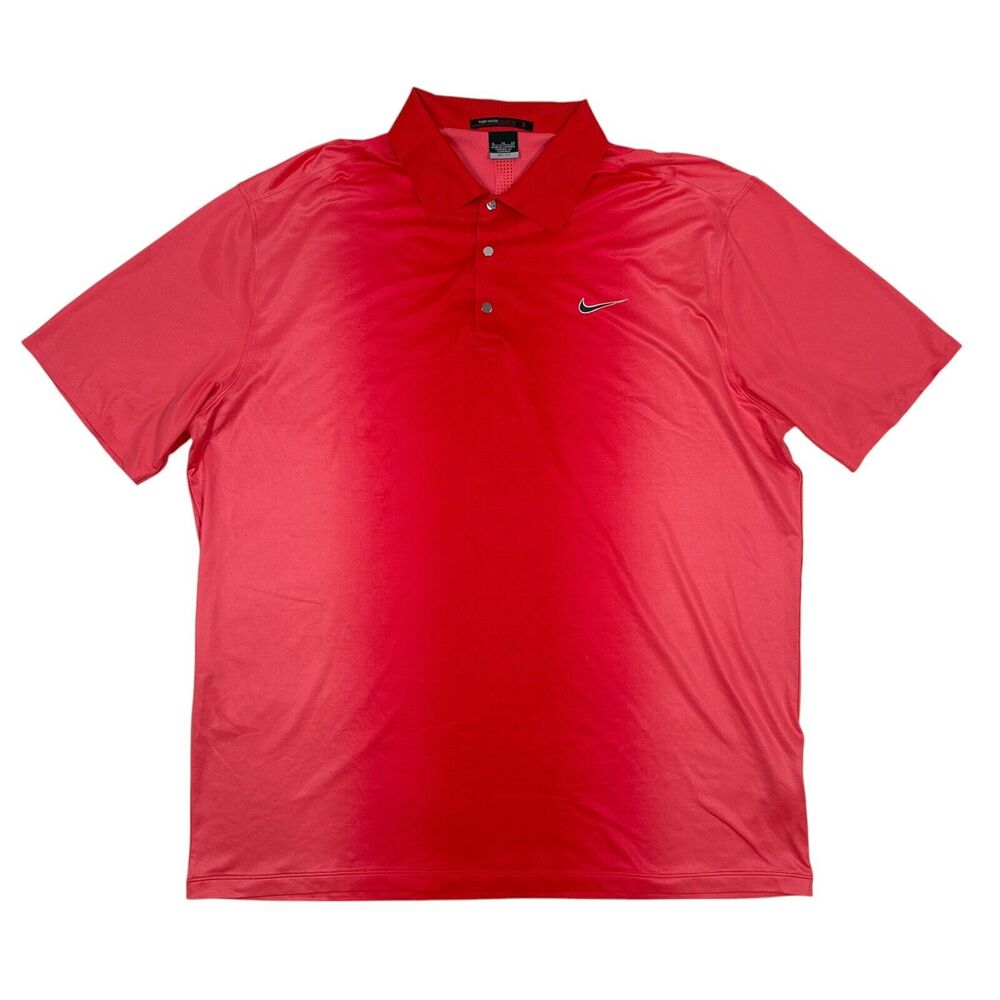 Nike Tiger Woods Collection Golf Polo Shirt Men’s Size XL Pink‎ Breathable Snap